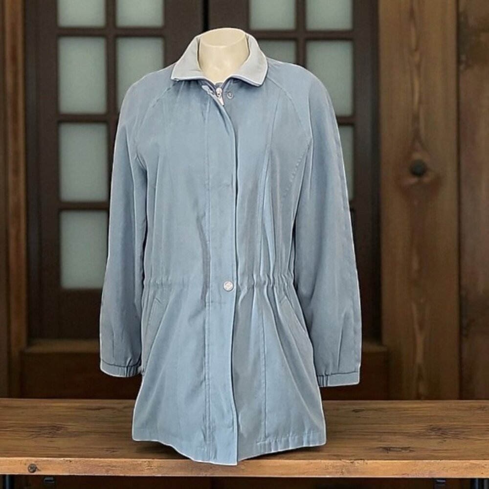 London Fog velvety feel light jacket full zipper front buttons inside pockets